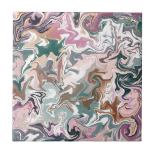 Green and pink liquid acrylic ceramic tile