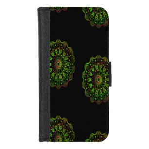 green and pink mandala iPhone 8/7 wallet case
