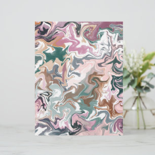 Green and Pink Marble Abstract Letterhead Elegant