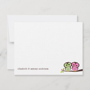 Green and Pink Owls Wedding