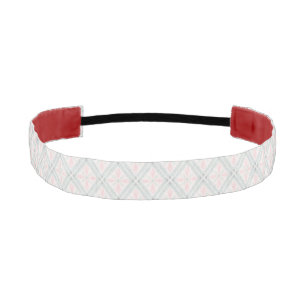 Green and pink pastel diamond pattern athletic headband