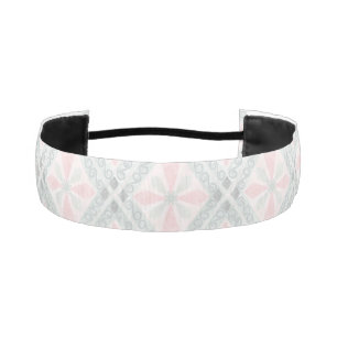 Green and pink pastel diamond pattern athletic headband