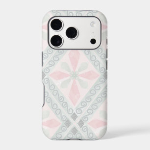 Green and pink pastel diamond pattern iPhone 17 pro case