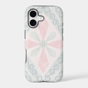 Green and pink pastel diamond pattern iPhone 17 case
