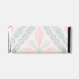 Green and pink pastel diamond pattern hershey bar favors