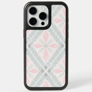 Green and pink pastel diamond pattern iPhone 15 pro max case