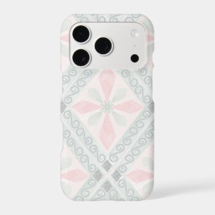 Green and pink pastel diamond pattern iPhone 17 pro case