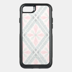 Green and pink pastel diamond pattern OtterBox commuter iPhone SE/8/7 case