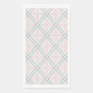 Green and pink pastel diamond pattern paper guest towels