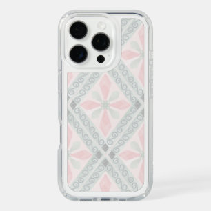 Green and pink pastel diamond pattern iPhone 16 pro case