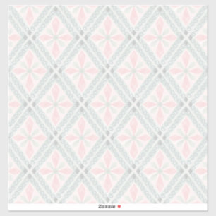 Green and pink pastel diamond pattern sticker