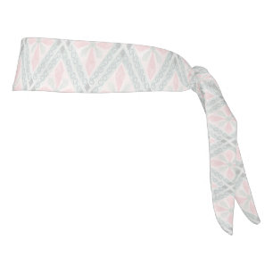 Green and pink pastel diamond pattern tie headband