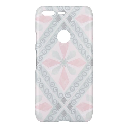 Green and pink pastel diamond pattern uncommon google pixel case (Back)