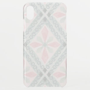 Green and pink pastel diamond pattern iPhone XS max case