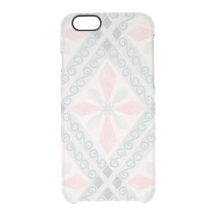 Green and pink pastel diamond pattern clear iPhone 6/6S case