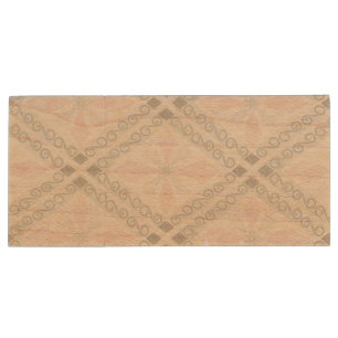 Green and pink pastel diamond pattern wood flash drive