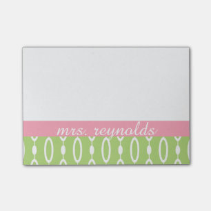 Green and Pink Post It Notes - Personalize