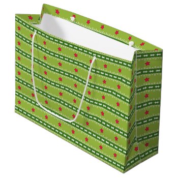 Green And Pink Stars Gift Bag - Large by ChristmaSpirit at Zazzle