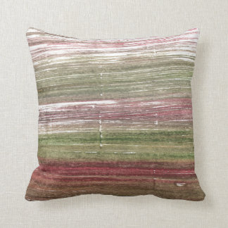 Green and pink stripes art throw pillow