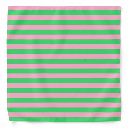 Green and Pink Stripes Bandana