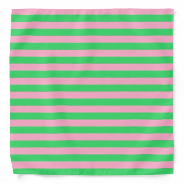Green and Pink Stripes Bandana (Front)