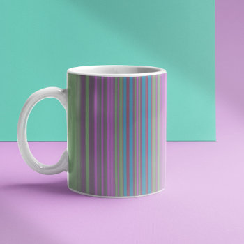 Green And Pink Stripes Coffee Mug by Gingezel at Zazzle