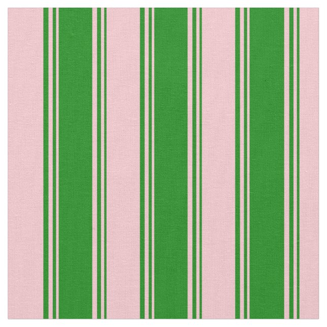 Green and Pink Stripes/Lines Pattern Fabric (Close Up)