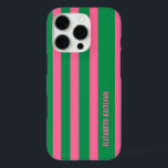 Green and Pink  Stripes Pattern Personalized  iPhone 16 Pro Case<br><div class="desc">Add a stylish touch to your phone with this green and pink stripes pattern personalized iPhone 16 Pro case. Featuring a chic striped design, it offers a perfect blend of elegance and modern flair. Customize it with your name or initials for a unique look, making it a great accessory or...</div>