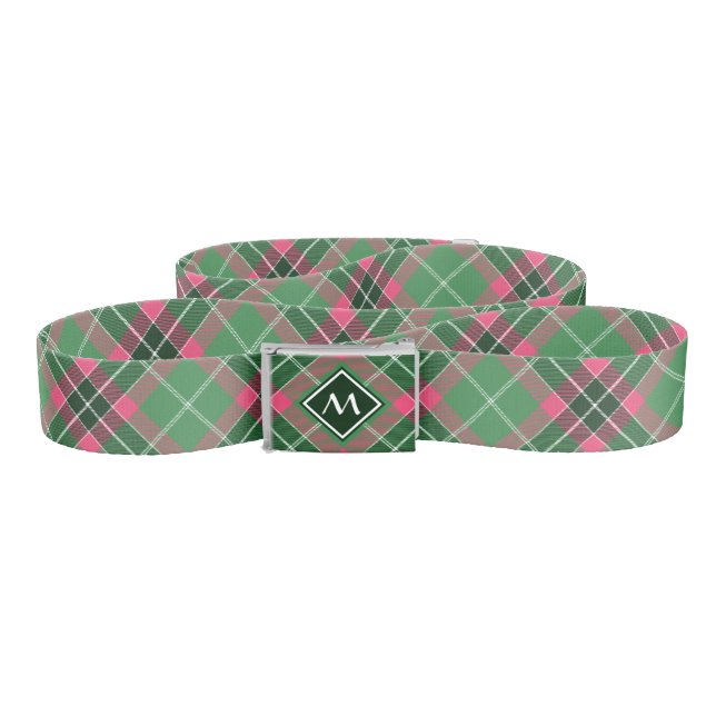 Green and Pink Tartan Belt (Zig-Zag)
