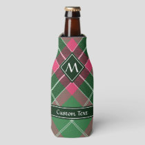 Green and Pink Tartan Bottle Cooler