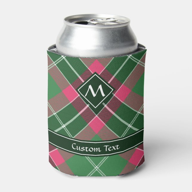 Green and Pink Tartan Can Cooler (Can Front)