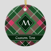 Green and Pink Tartan Ceramic Ornament