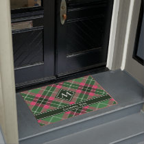 Green and Pink Tartan Doormat