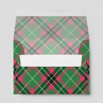 Green and Pink Tartan Envelope