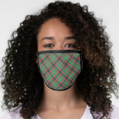 Green and Pink Tartan Face Mask (Worn Her)