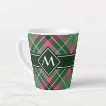 Green and Pink Tartan Latte Mug