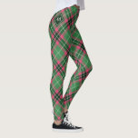 Green and Pink Tartan Leggings<br><div class="desc">Green and pink tartan design. Seamless pattern. Custom monogram.</div>