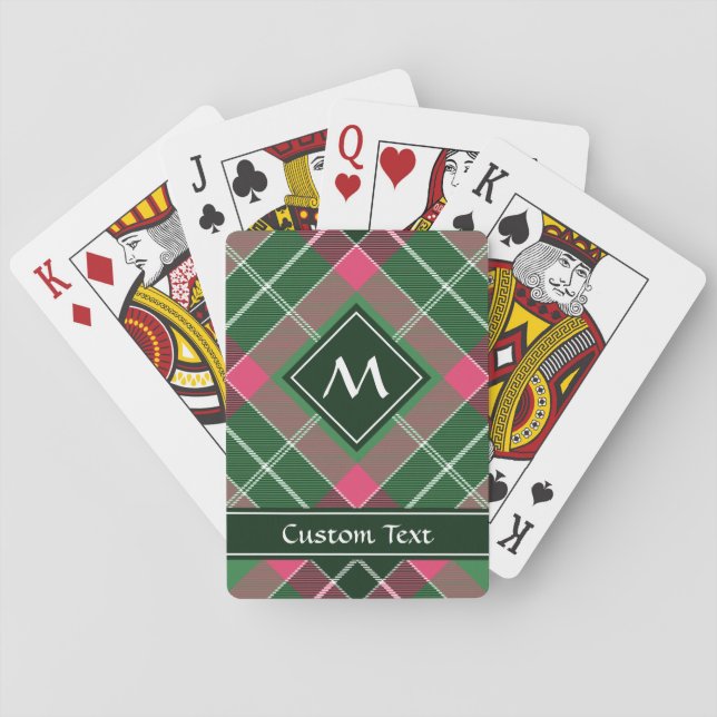 Green and Pink Tartan Playing Cards (Back)