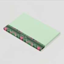 Green and Pink Tartan Post-it Notes
