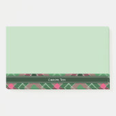 Green and Pink Tartan Post-it Notes (Front)