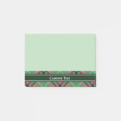 Green and Pink Tartan Post-it Notes (Front)
