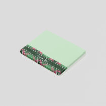 Green and Pink Tartan Post-it Notes