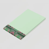 Green and Pink Tartan Post-it Notes