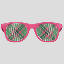 Green and Pink Tartan Retro Sunglasses