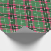 Green and Pink Tartan Rotated Wrapping Paper (Corner)