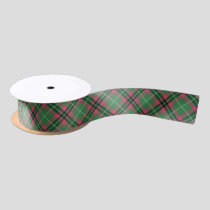 Green and Pink Tartan Satin Ribbon