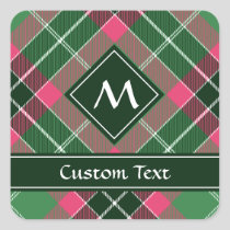 Green and Pink Tartan Square Sticker