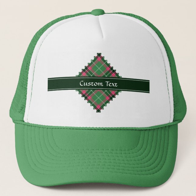 Green and Pink Tartan Trucker Hat (Front)
