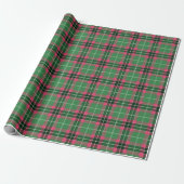Green and Pink Tartan Wrapping Paper (Unrolled)