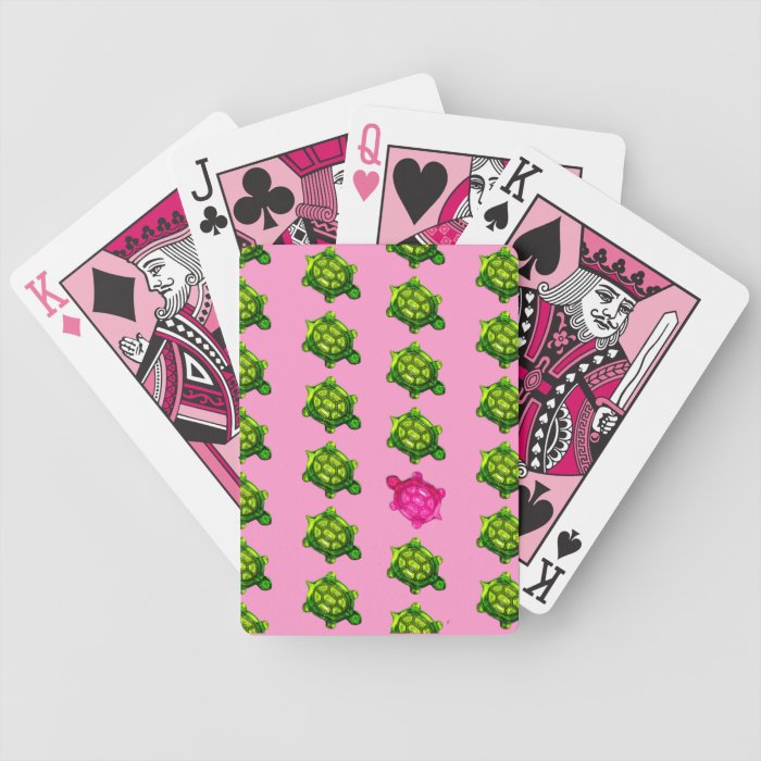 Green and Pink Turtle Pattern Card Deck